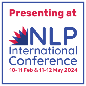 Graphic saying Presenting at The 2024 NLP International Conference